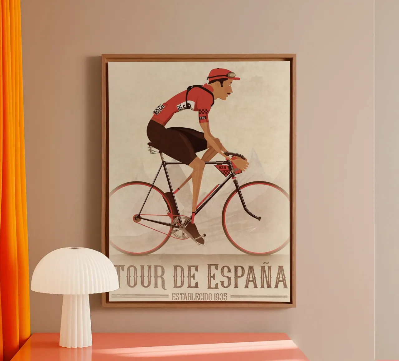 Gara ciclistica d'epoca Tour de Espana tela con Cornice a cassetta da Thomas