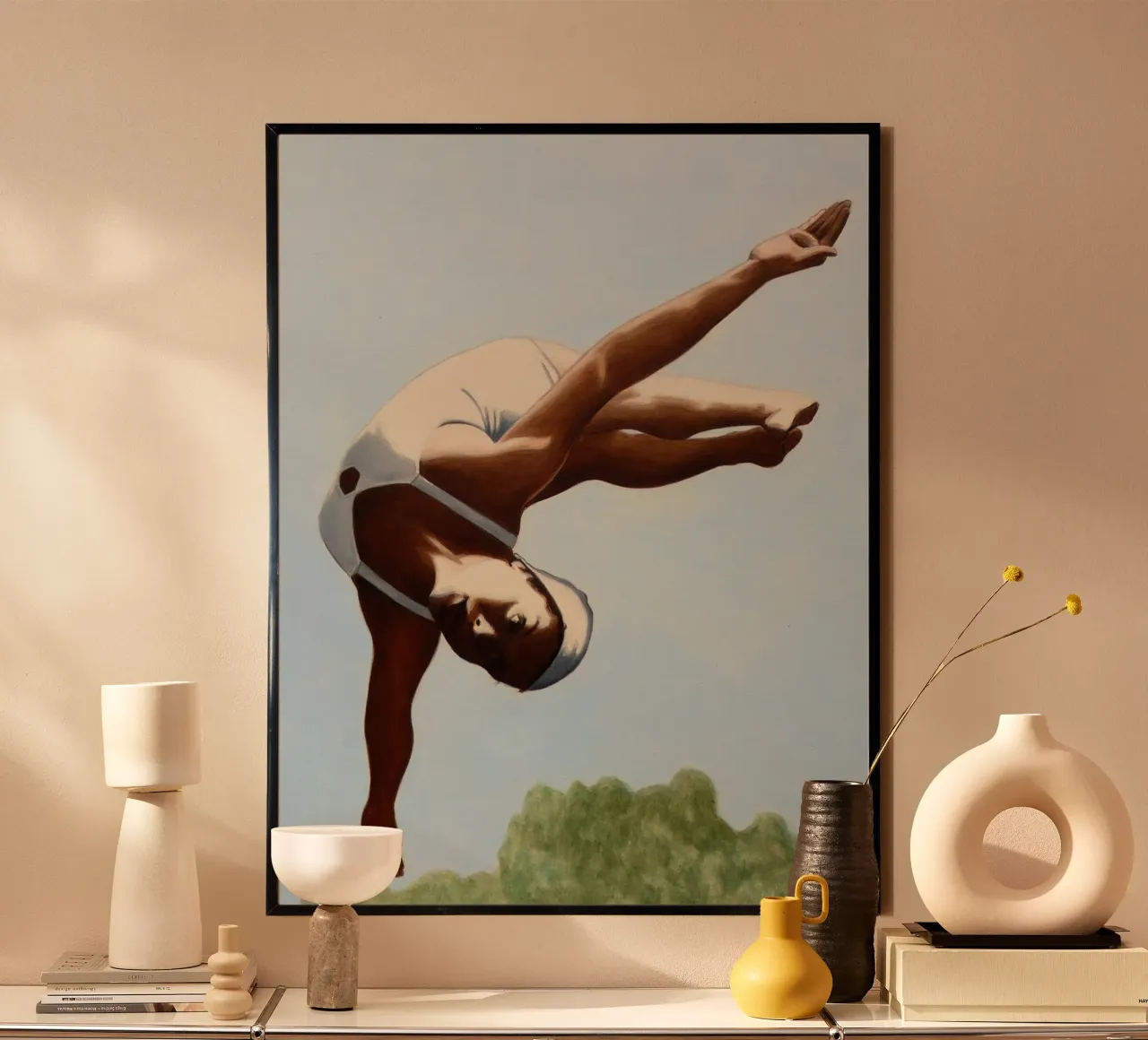 Immersione sopra le cime degli alberi poster con telaio in alluminio da Wallace