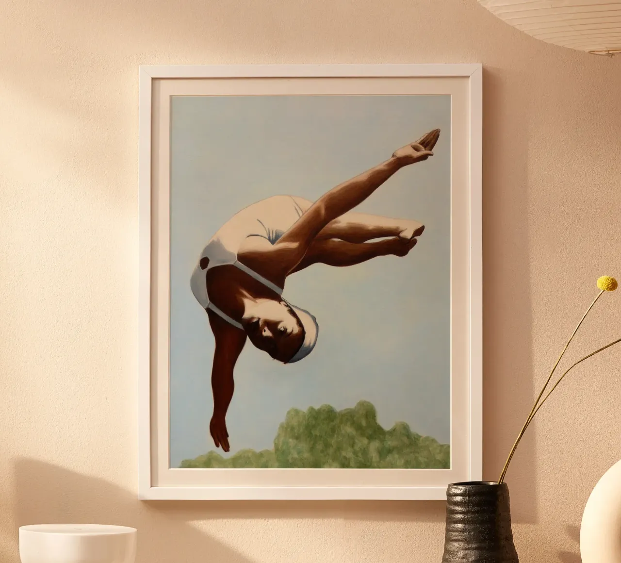 Immersione sopra le cime degli alberi poster con telaio in alluminio da Wallace