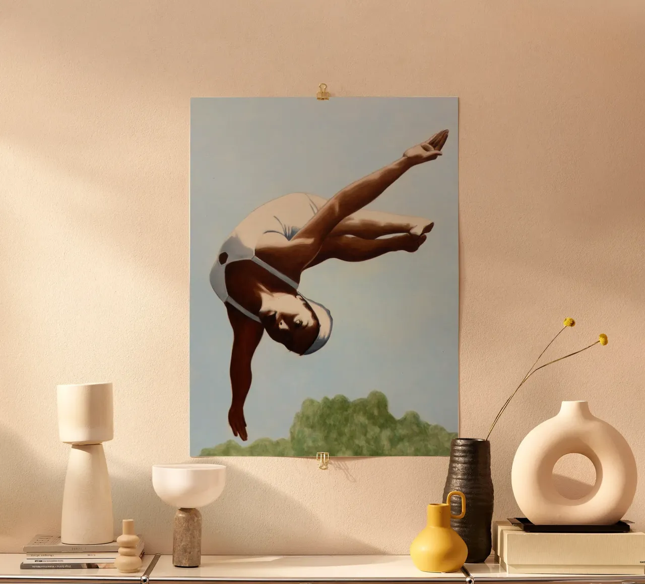 Immersione sopra le cime degli alberi poster con telaio in alluminio da Wallace