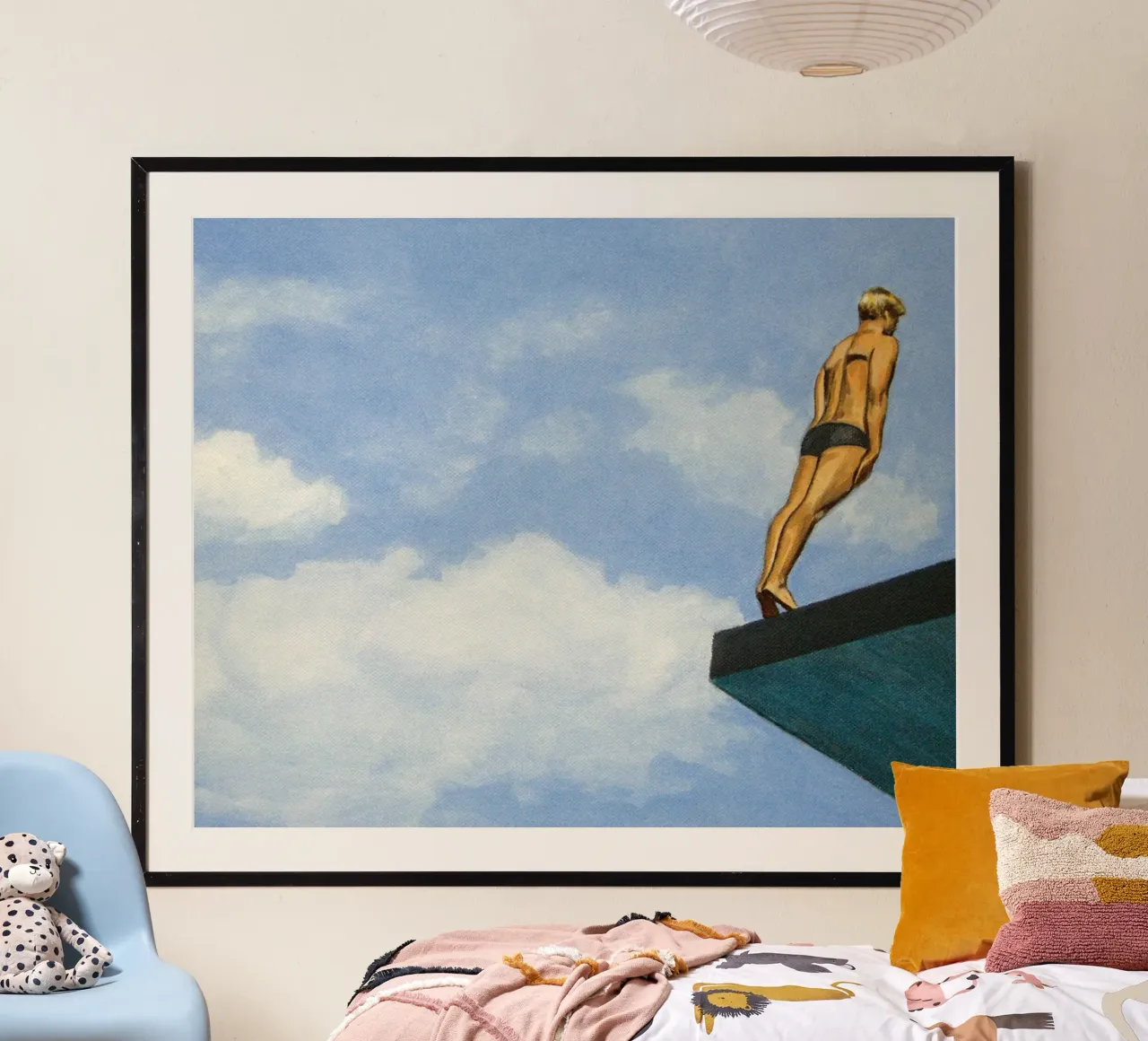 Subacqueo al limite poster con telaio in legno da Wallace