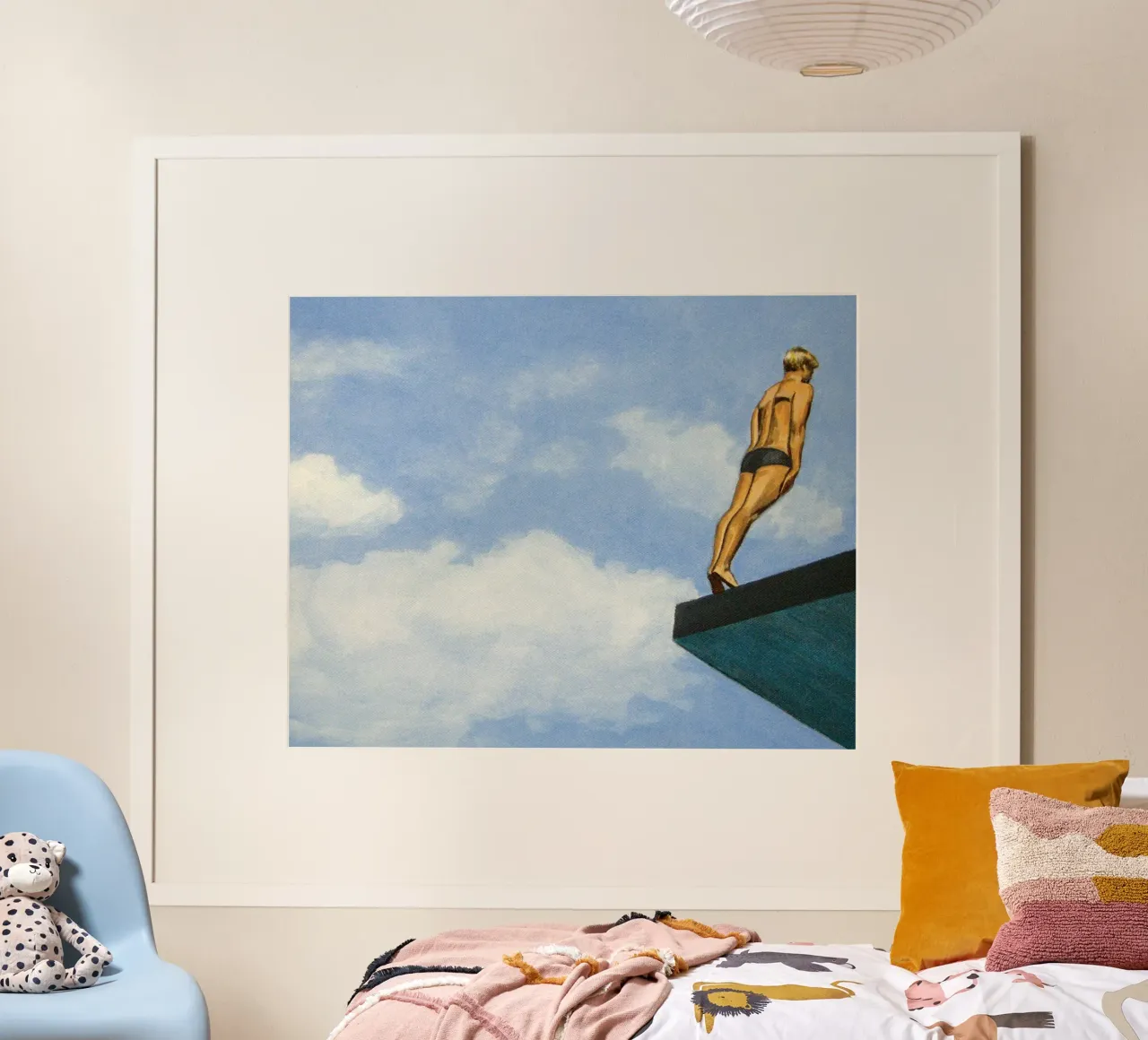 Subacqueo al limite poster con telaio in legno da Wallace