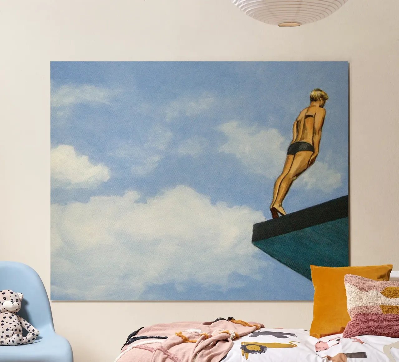 Subacqueo al limite poster con telaio in legno da Wallace