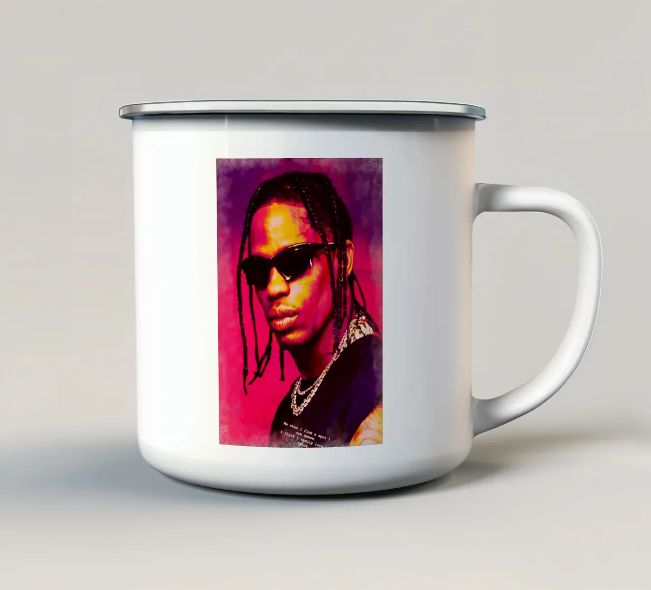 Travis Scott tazza in smalto da Lembayung art