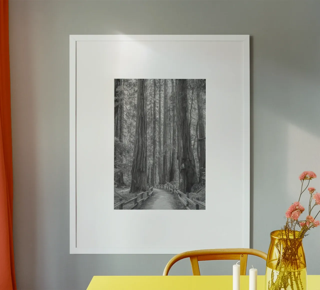 strada forestale fotografia in bianco e nero poster da roosses