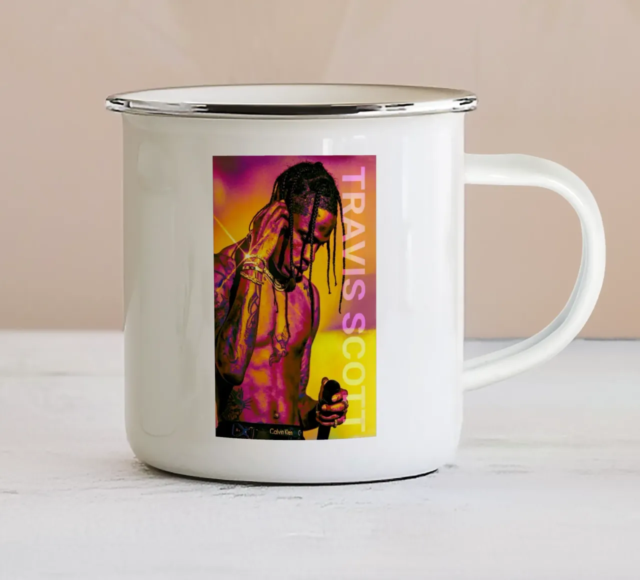Travis Scott hip-hop tazza in smalto da Lembayung art