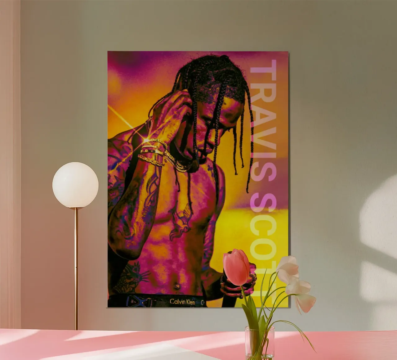 Travis Scott hip-hop poster con telaio in alluminio da Lembayung art