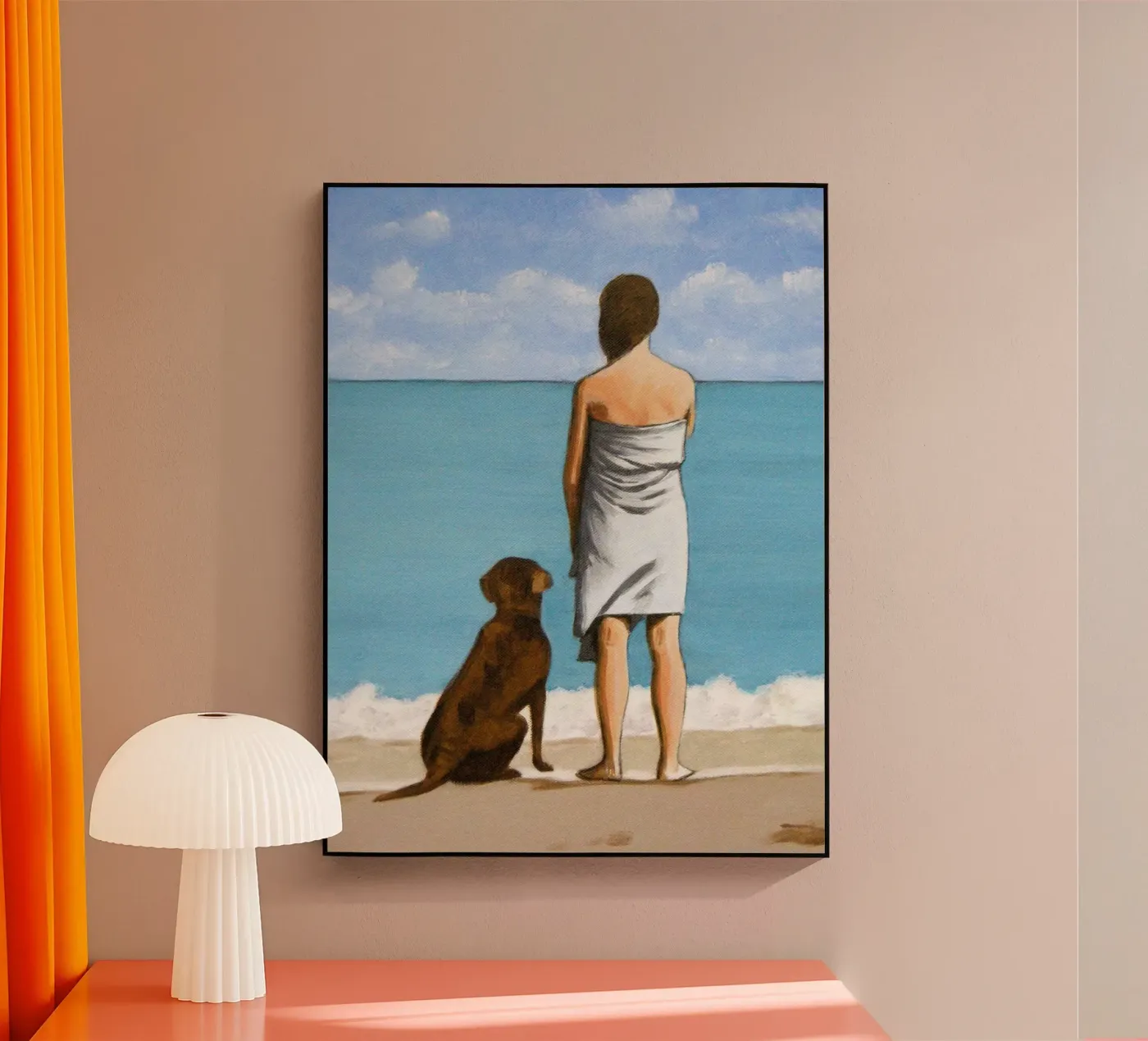 Cane sulla spiaggia plexiglass da Wallace