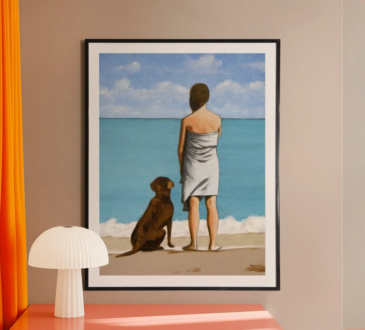 Cane sulla spiaggia poster da Wallace