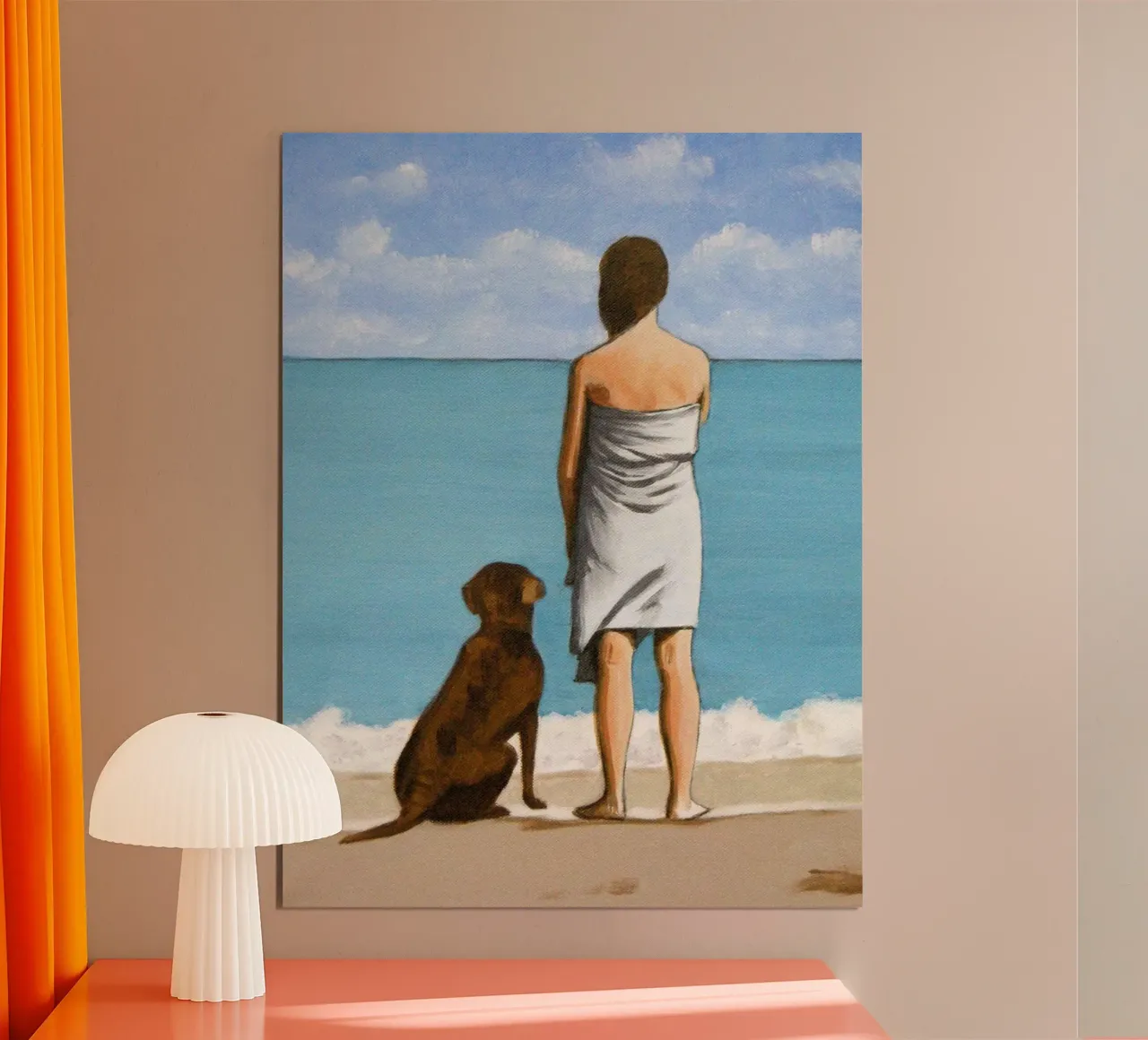 Cane sulla spiaggia poster da Wallace