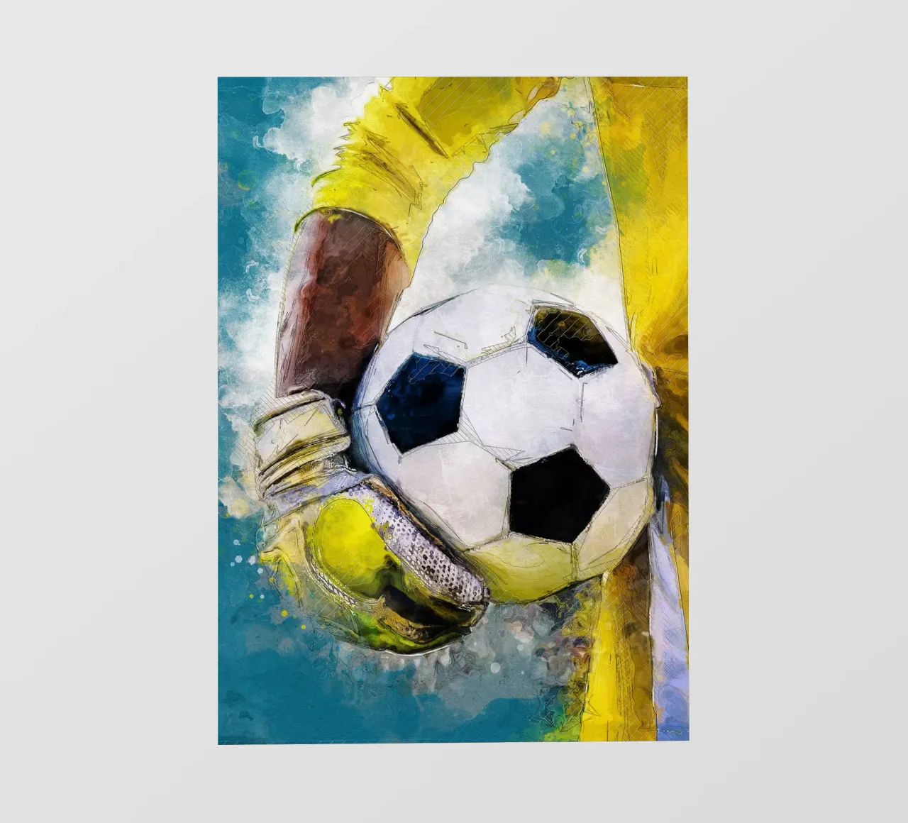 Portiere Giocatore di calcio sport art 4 pellicola backlit da Justyna Jaszke JBJart