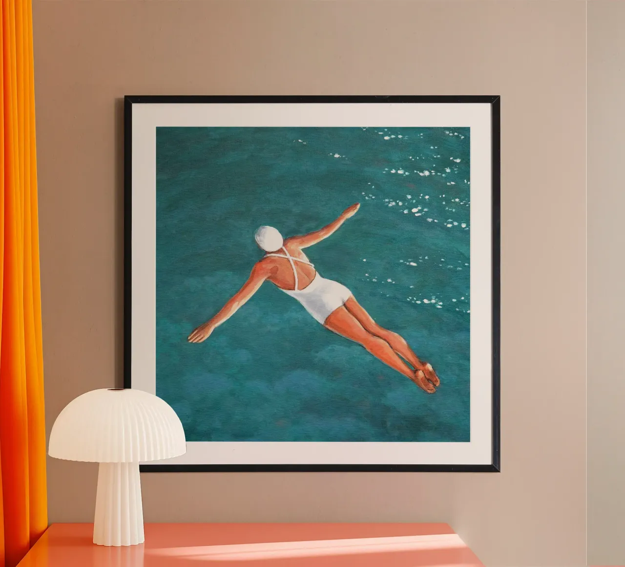 Sommozzatore sopra l'acqua poster da Wallace