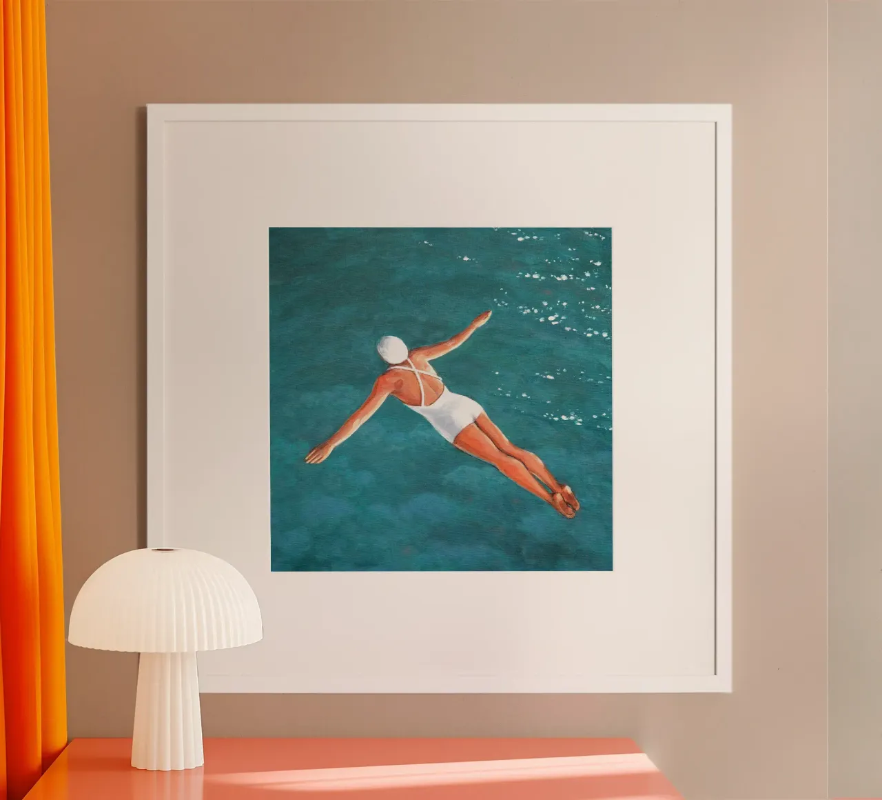 Sommozzatore sopra l'acqua poster da Wallace