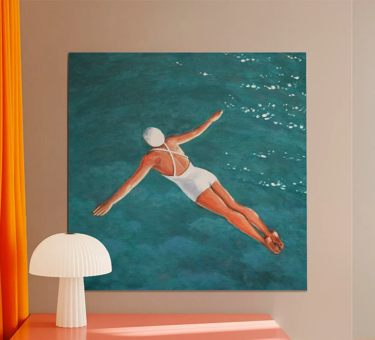 Sommozzatore sopra l'acqua poster da Wallace