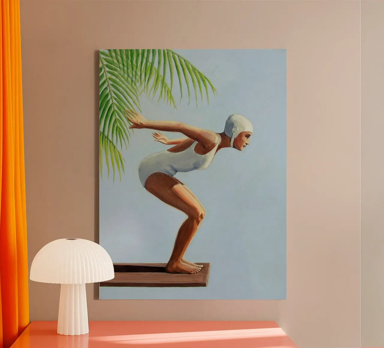 Ready to Jump II canvas with Floater frame by Wallace