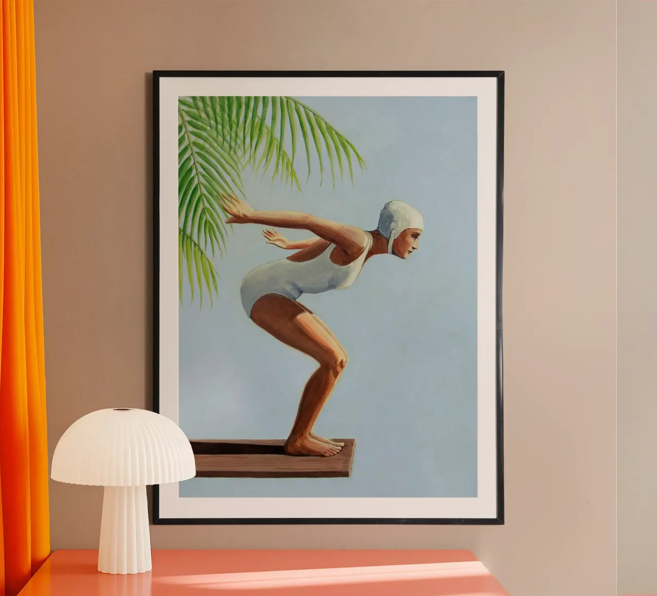 Pronti a saltare II poster con telaio in legno da Wallace