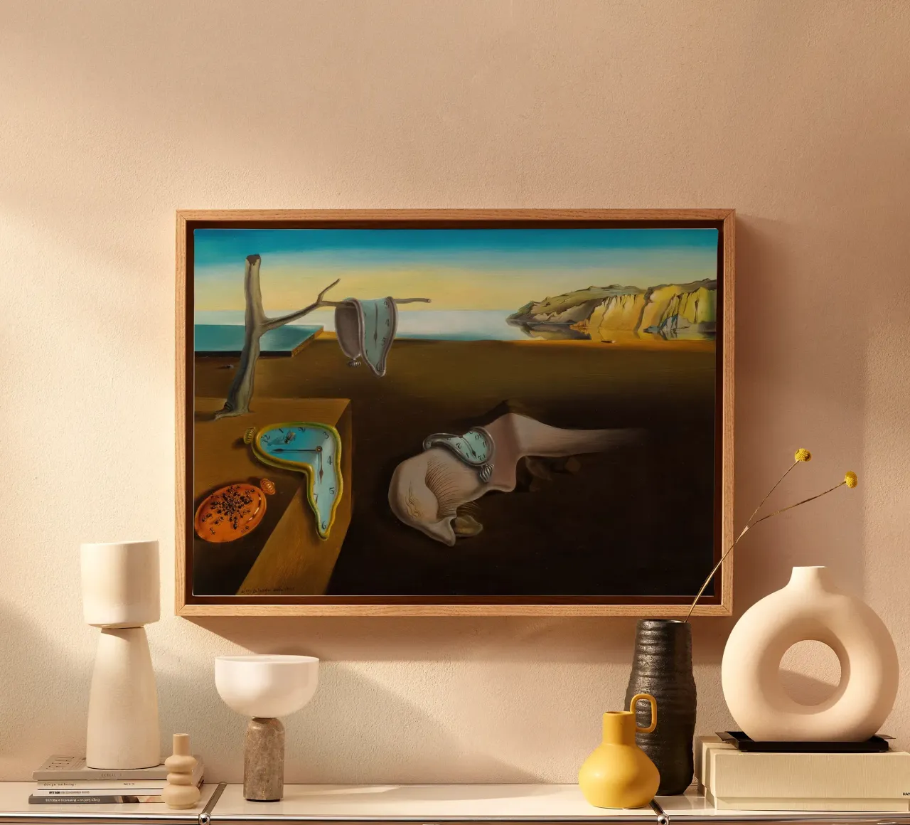 Salvador Dali - The Persistence of Memory, 1931 canvas with Floater frame by Rayretr