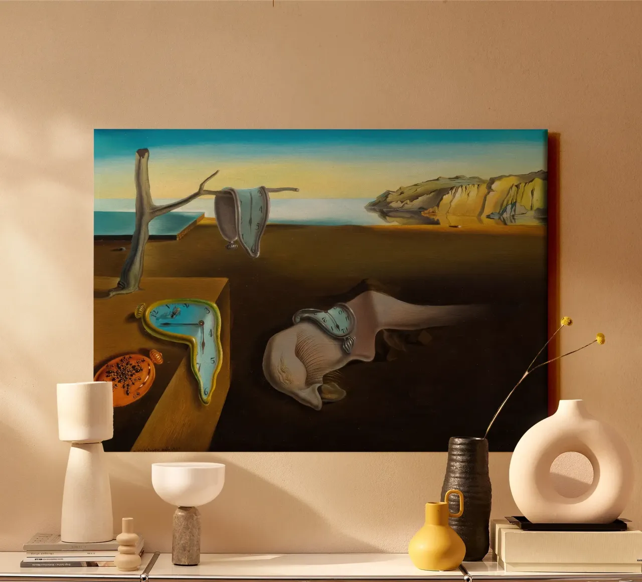 Salvador Dali - The Persistence of Memory, 1931 canvas with Floater frame by Rayretr
