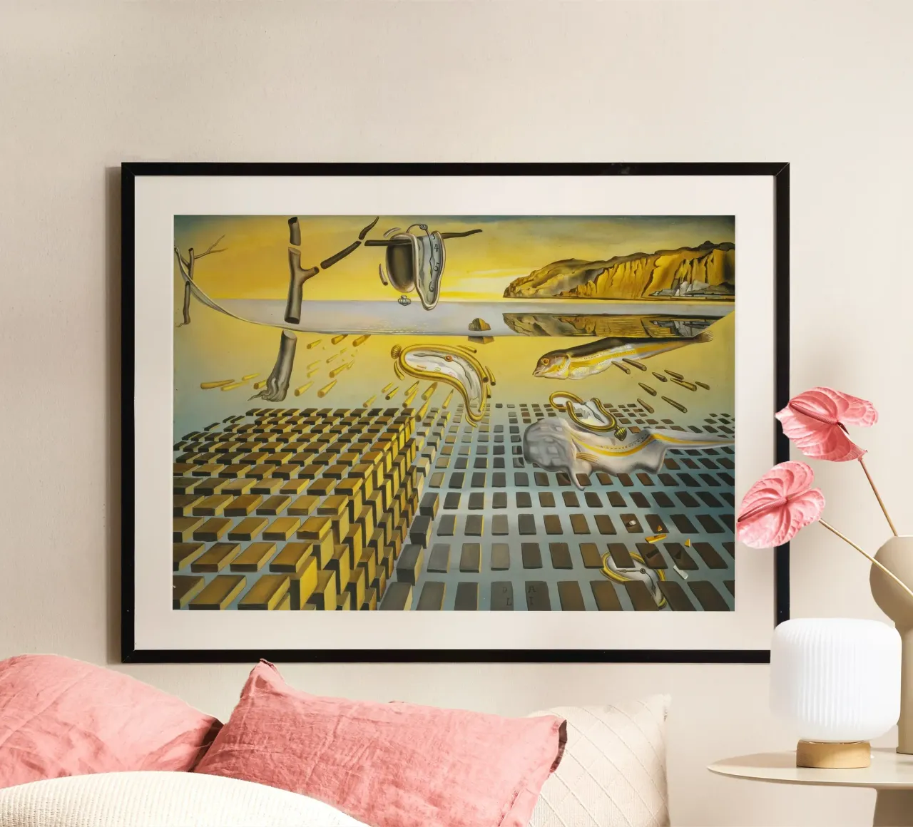 Salvador Dalí - La persistenza corpuscolare della memoria, poster con telaio in alluminio da Rayretr