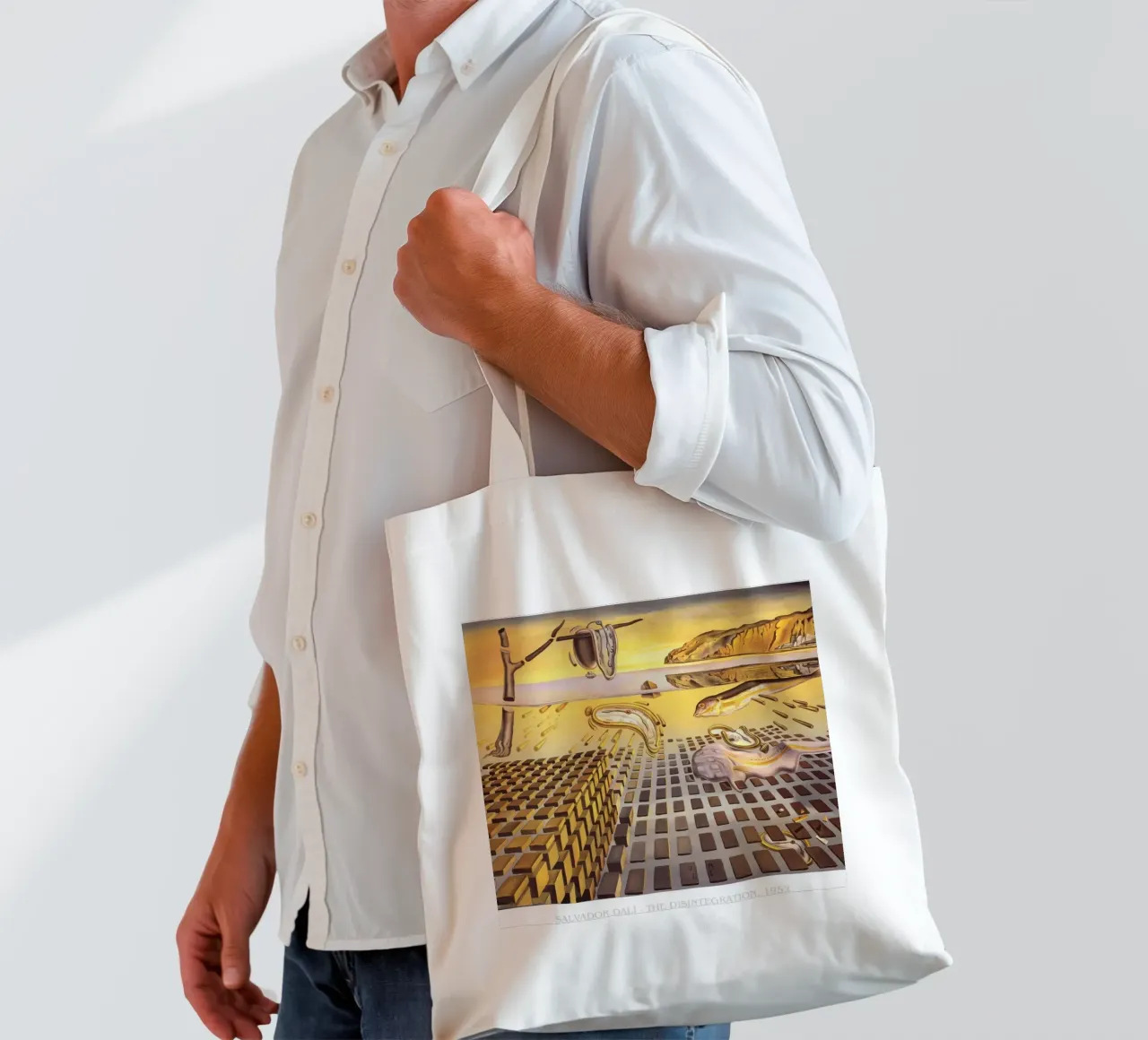Salvador Dali The Disintegration of the Persistence of Memory tote bag by Rayretr
