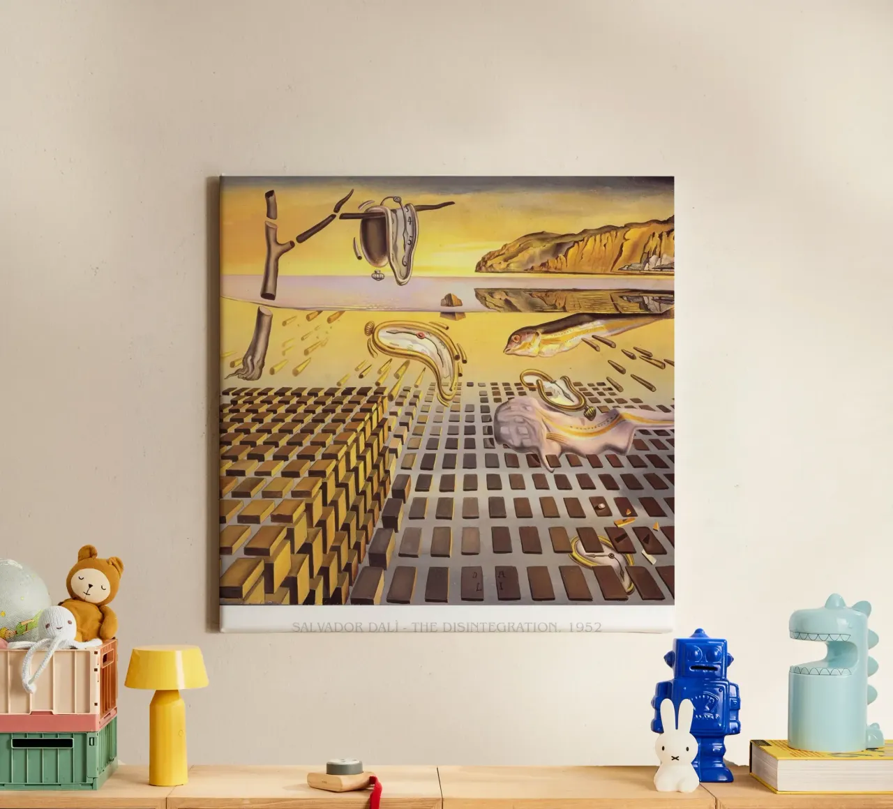 Salvador Dali La Désintégration de la Persistance de la Mémo toile avec Caisse américaine de Rayretr