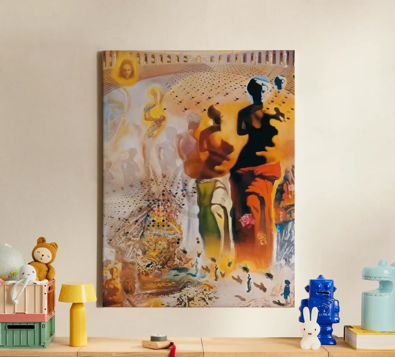 Salvador Dali - Hallucinogene kunstdruk El torero canvas met Baklijst van Rayretr