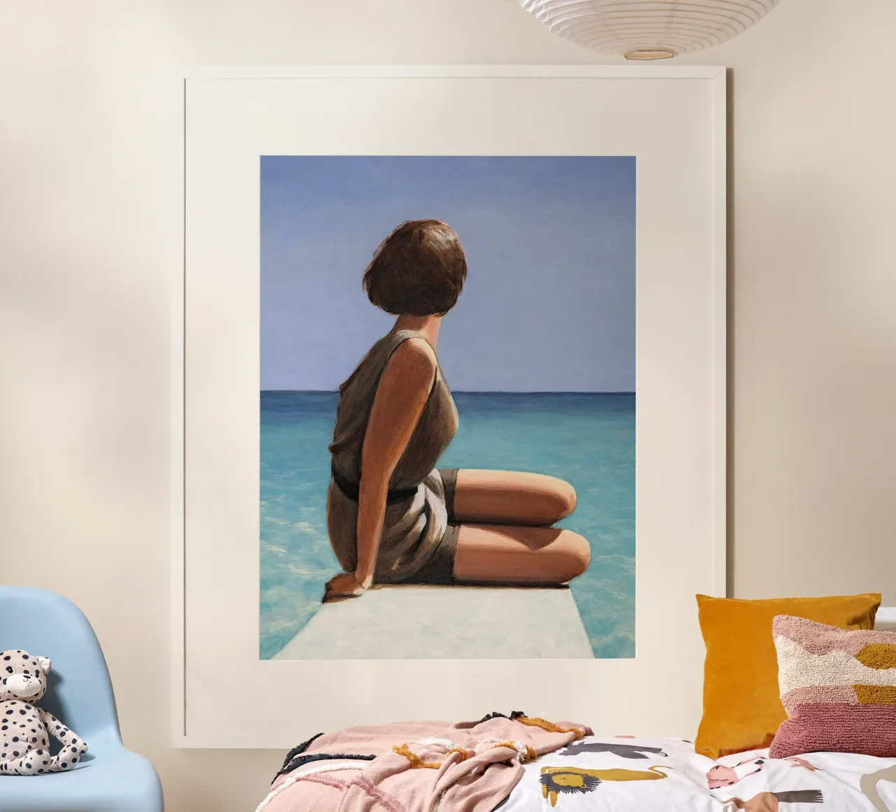 Vista mare poster con telaio in alluminio da Wallace
