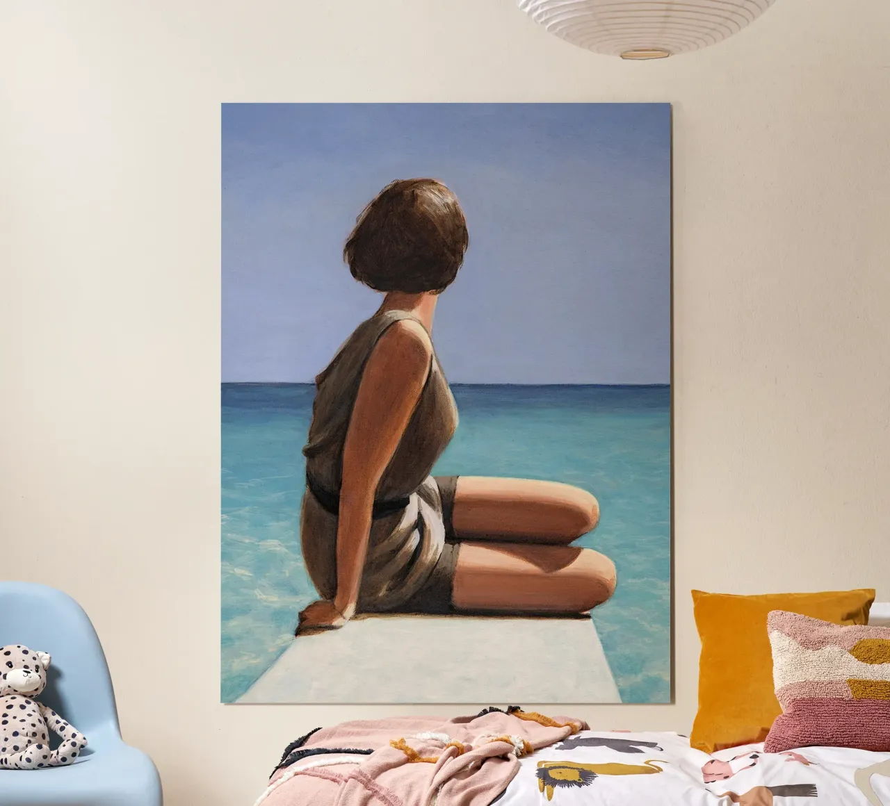 Vista mare poster con telaio in alluminio da Wallace
