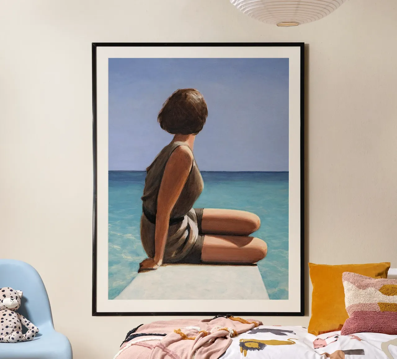 Vista mare poster con telaio in alluminio da Wallace