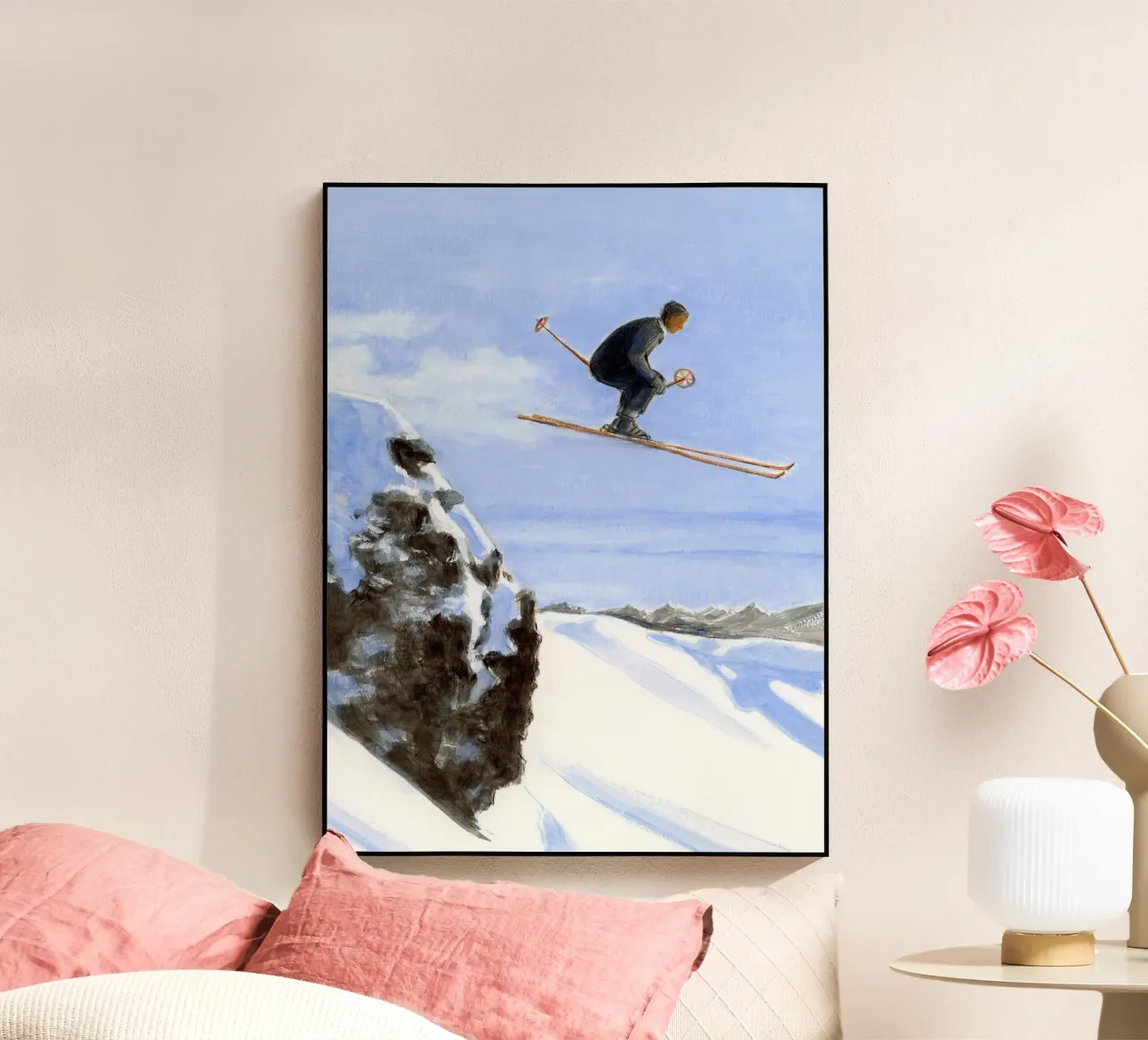 Sciatore in aria plexiglass da Wallace