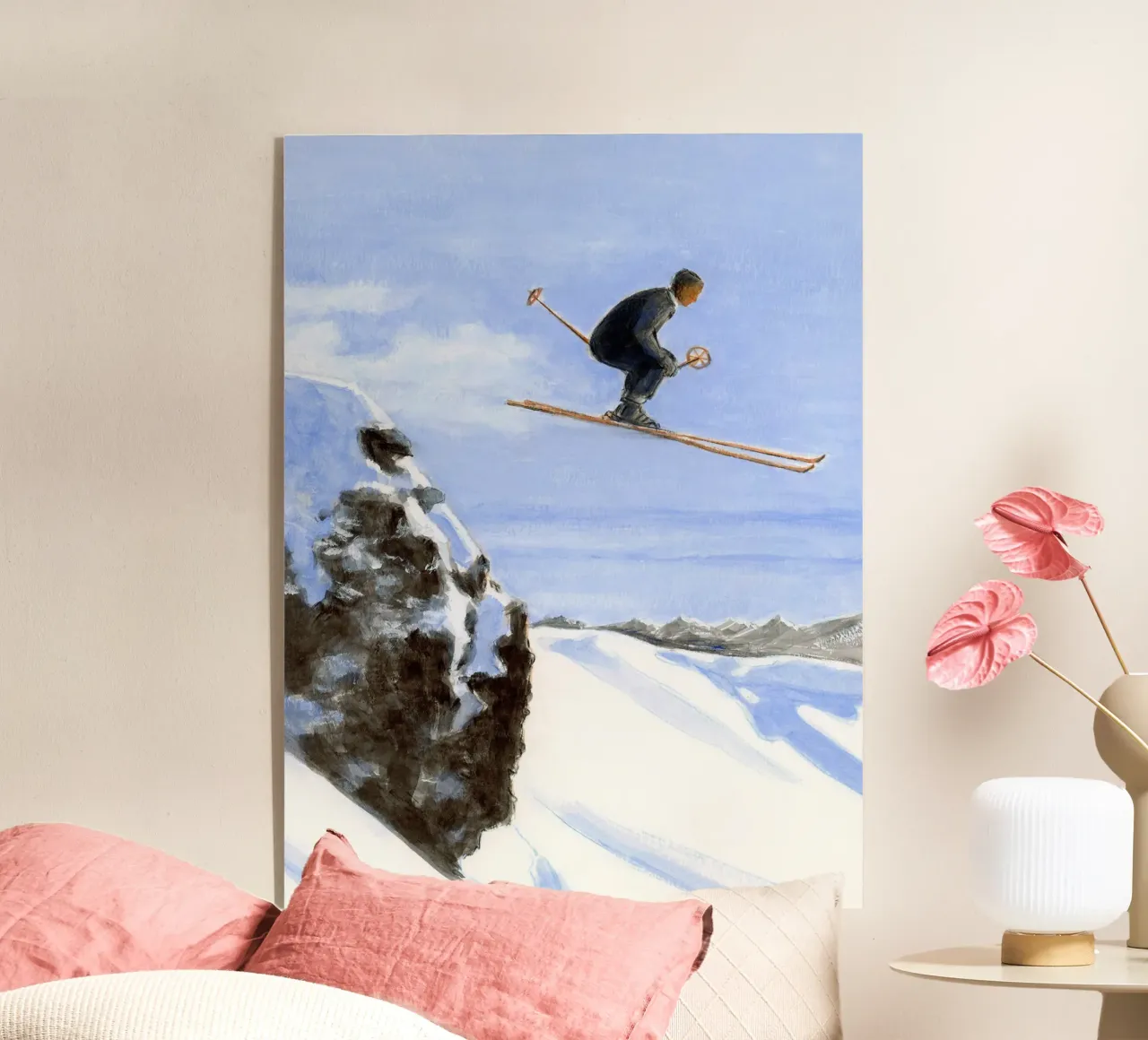 Sciatore in aria plexiglass da Wallace