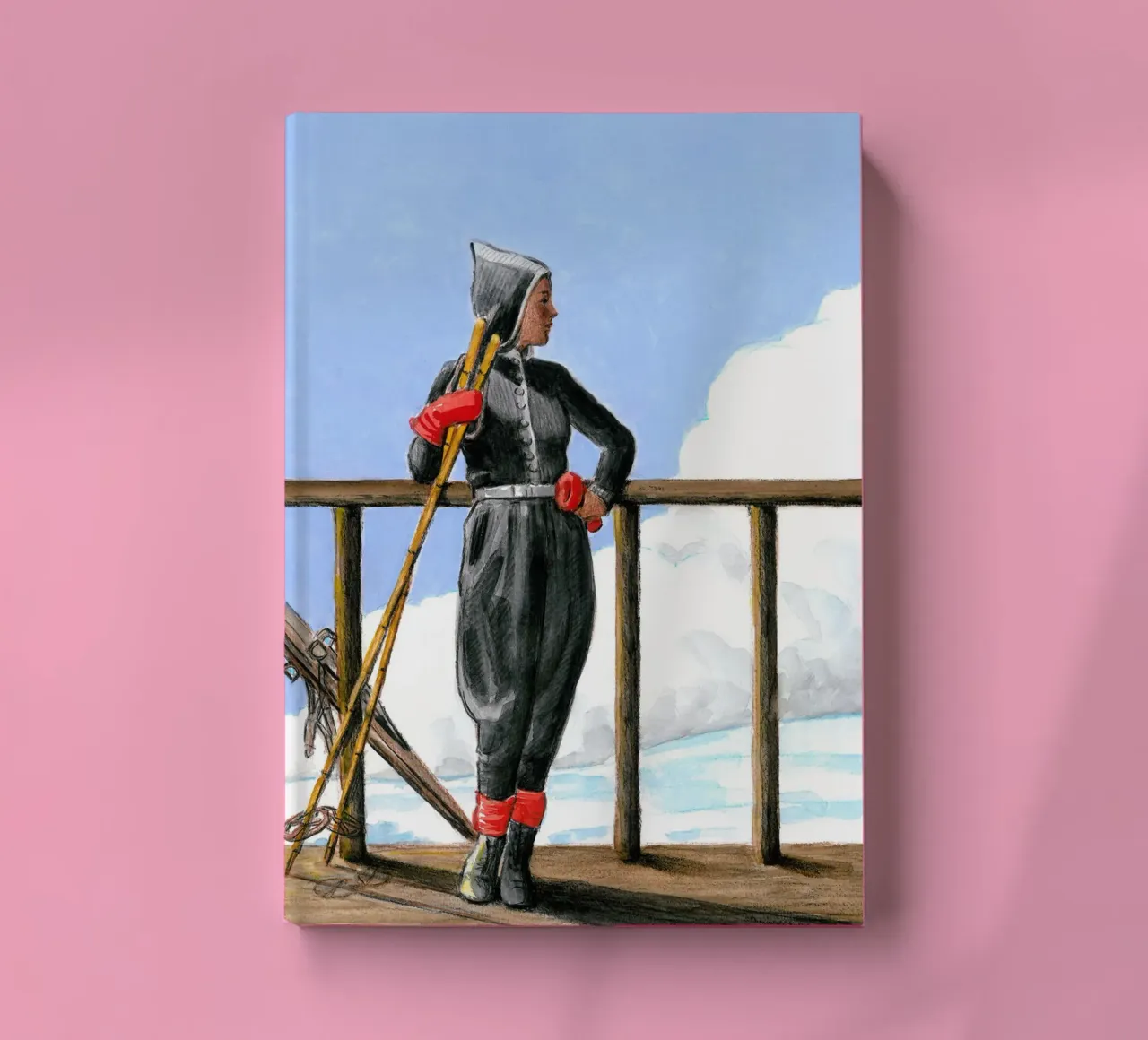 Skier with Red Gloves notebook by Wallace