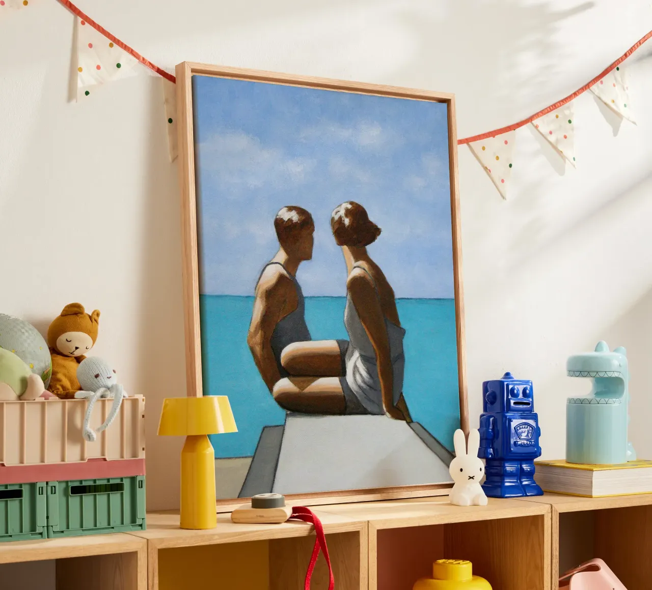 Die Badenden nach George Hoyningen-Huene Leinwand mit Schattenfugenrahmen von Wallace
