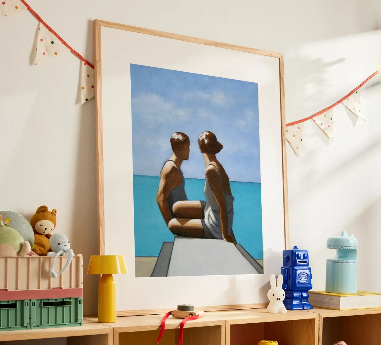 I bagnanti secondo George Hoyningen-Huene poster con telaio in plastica da Wallace