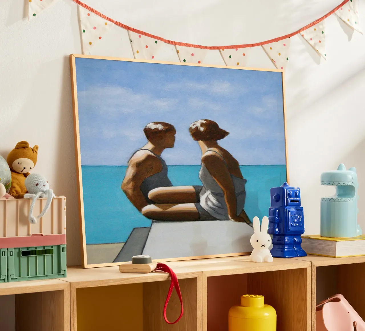 I bagnanti secondo George Hoyningen-Huene poster con telaio in plastica da Wallace