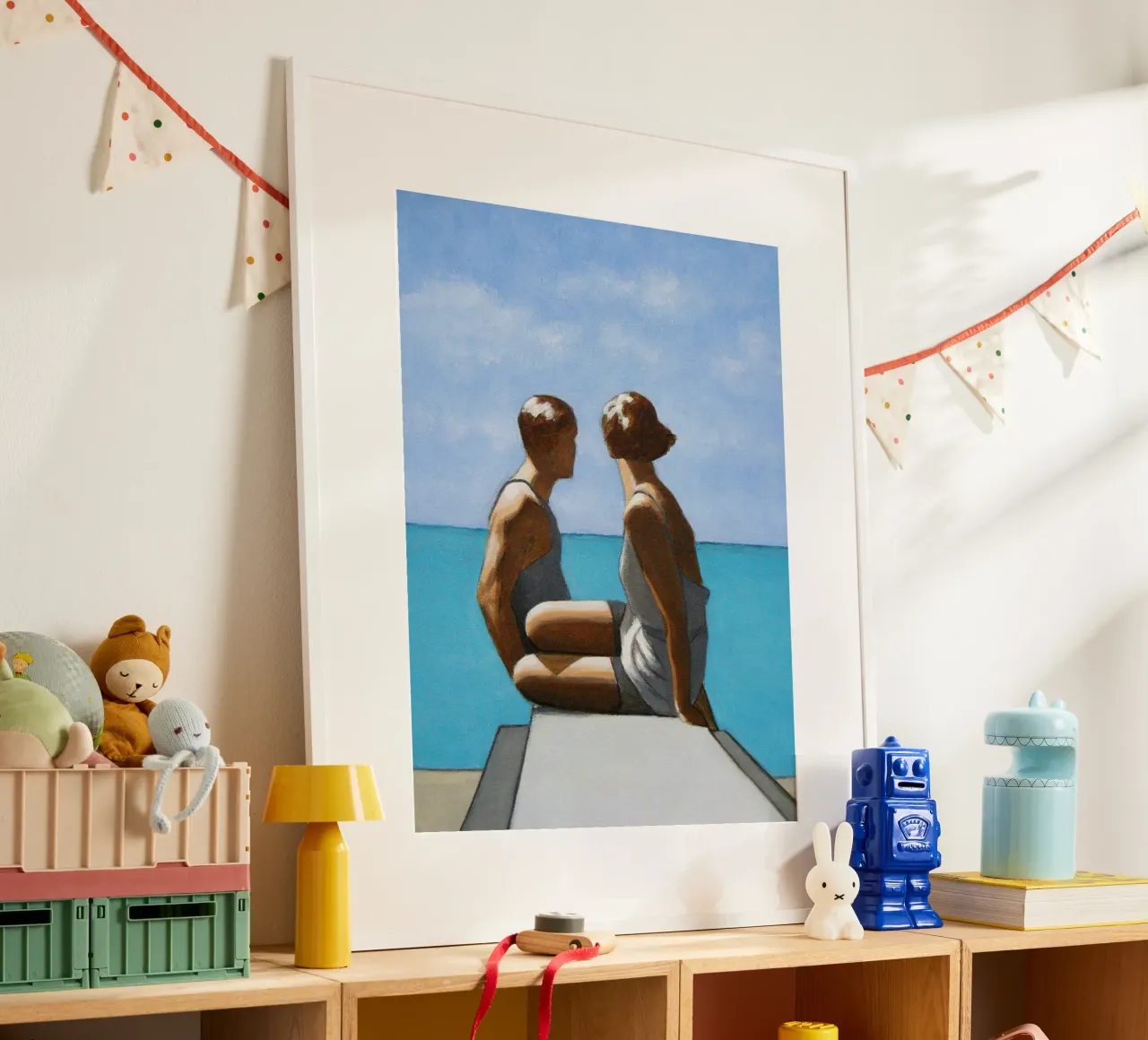 I bagnanti secondo George Hoyningen-Huene poster con telaio in plastica da Wallace