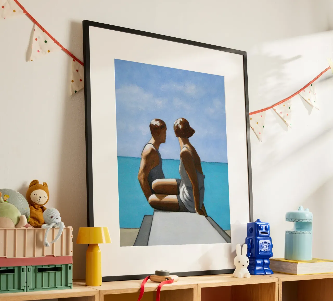 I bagnanti secondo George Hoyningen-Huene poster con telaio in plastica da Wallace