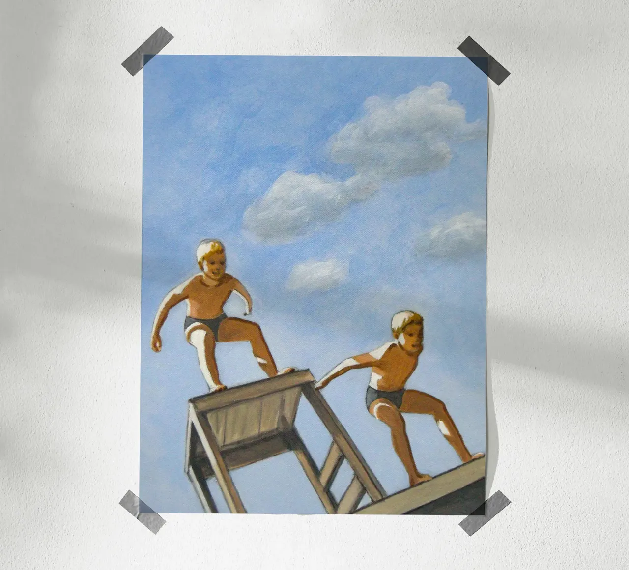 Dos niños buceadores poster de Wallace
