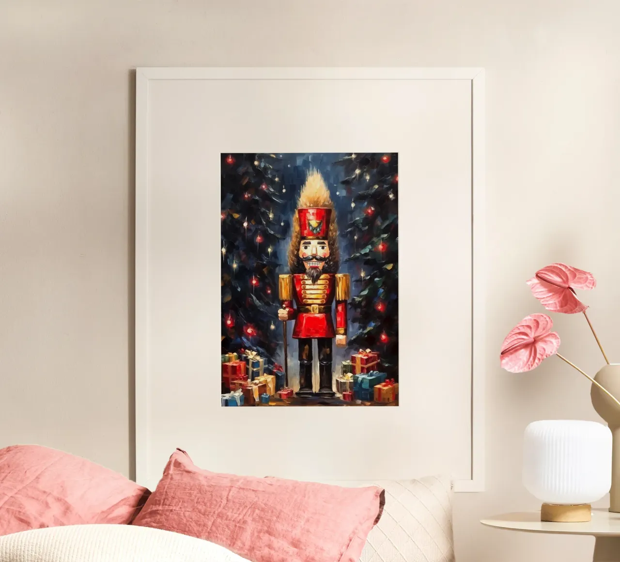 Weihnachts-Nussknacker Poster mit Aluminium Rahmen von Cyberpunk Canvas