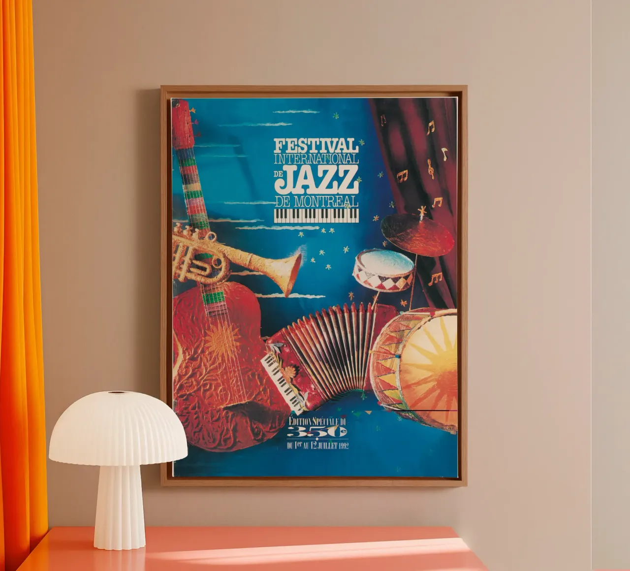 De Jazz Montreal - Strumento musicale tela con Cornice a cassetta da igoshartwrks