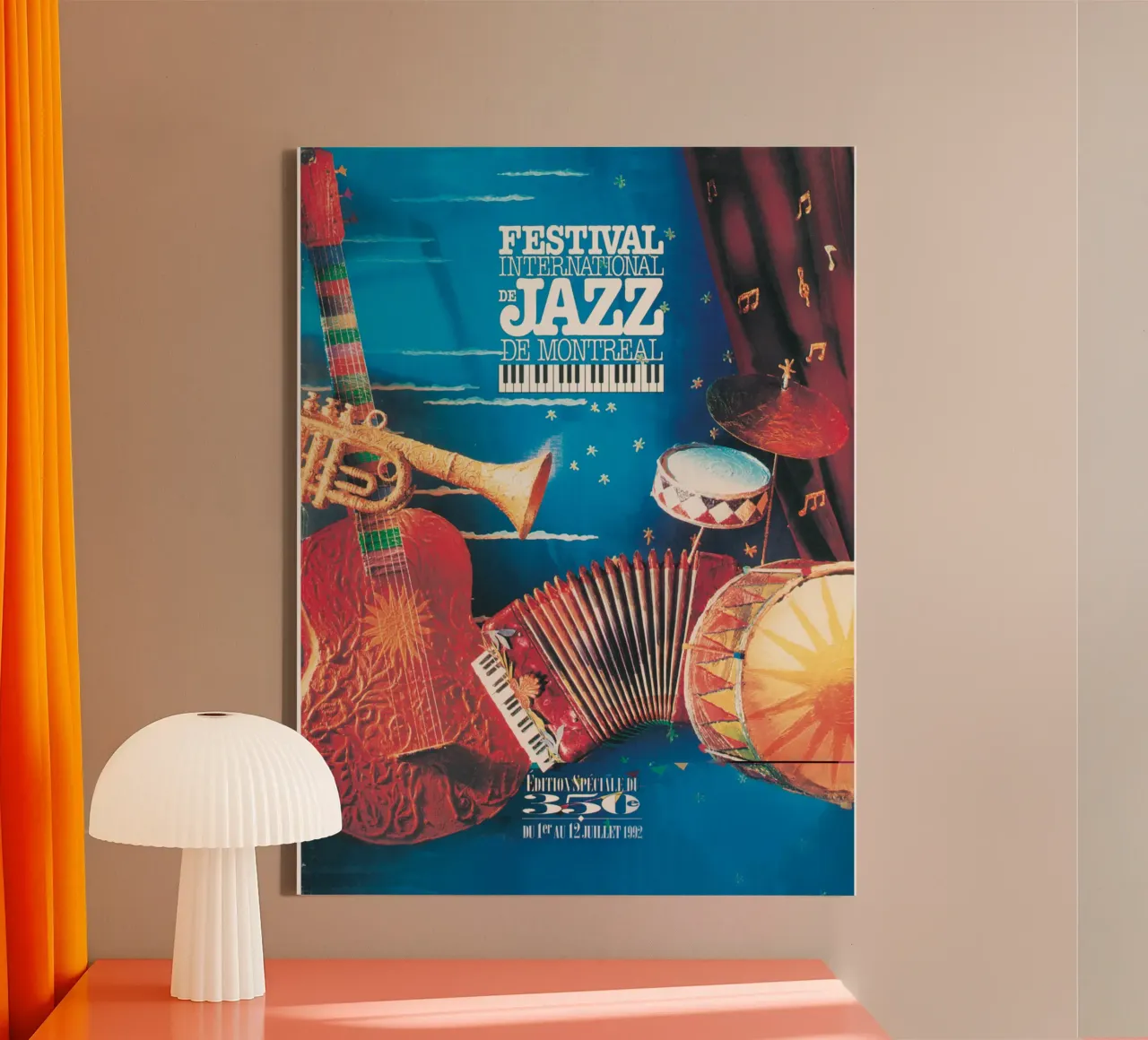 De Jazz Montreal - Strumento musicale tela con Cornice a cassetta da igoshartwrks