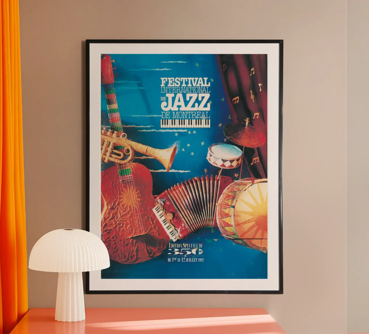 De Jazz Montreal - Strumento musicale poster con telaio in alluminio da igoshartwrks