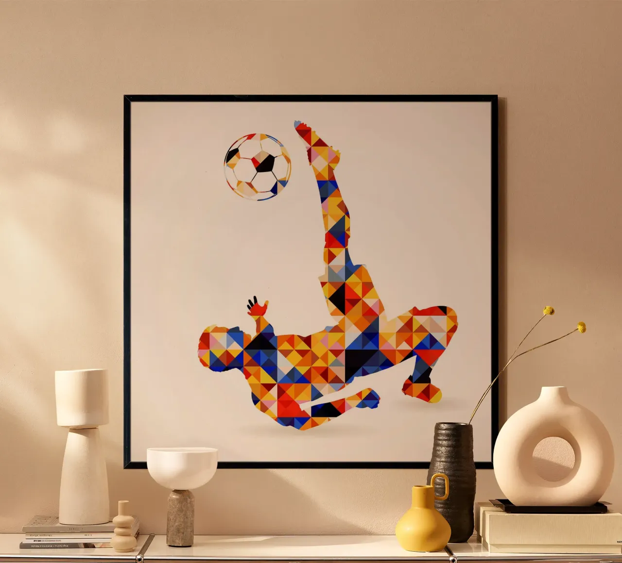 Concetto di calcio ll poster con telaio in alluminio da Jose Kautz