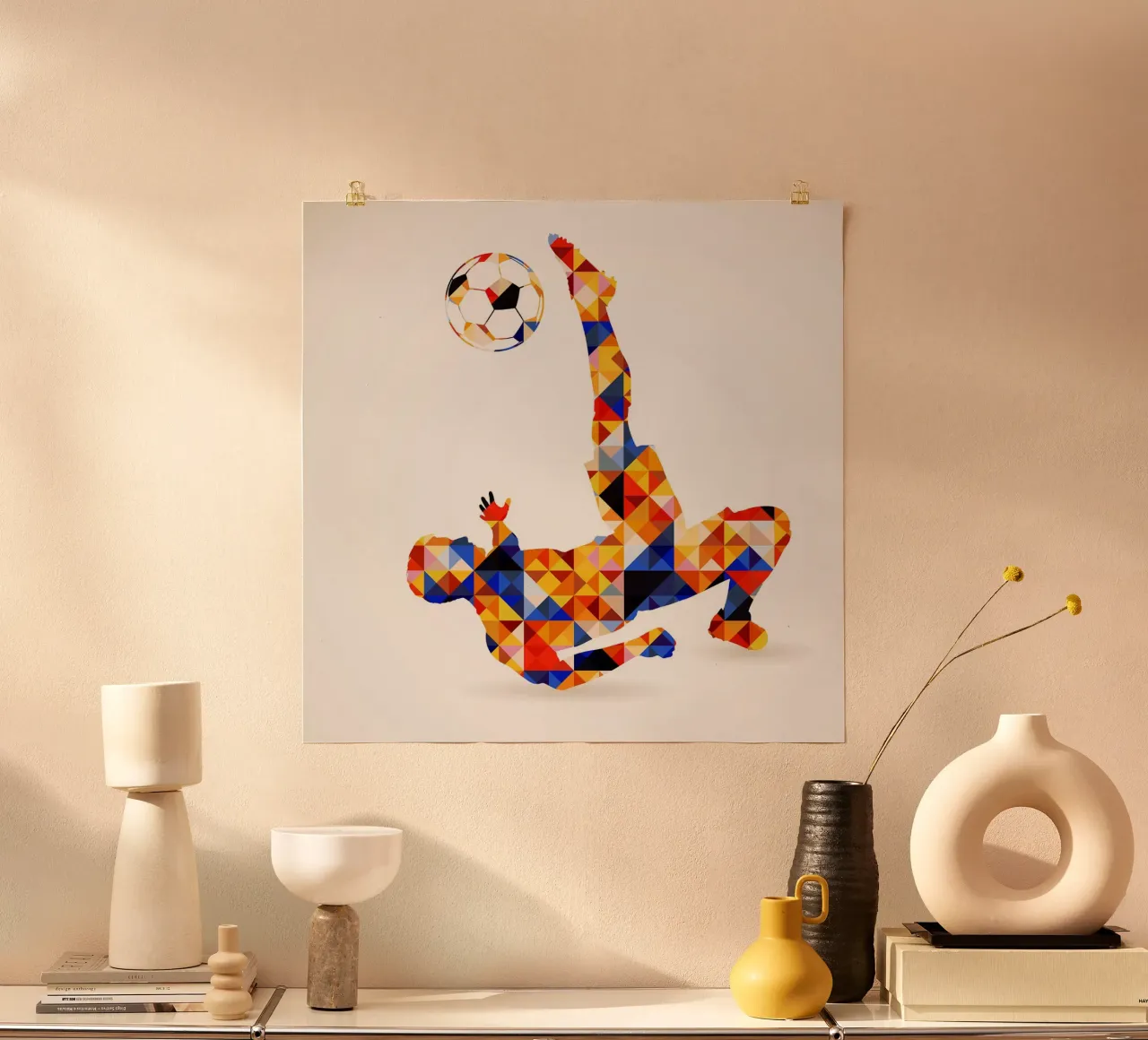 Concetto di calcio ll poster con telaio in alluminio da Jose Kautz