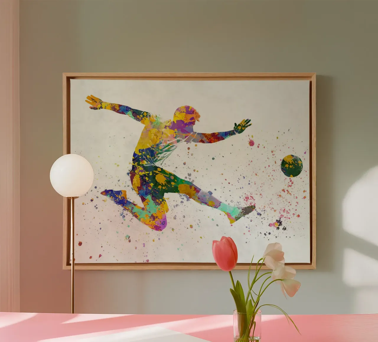 Soccer player V canvas with Floater frame by Jose Kautz