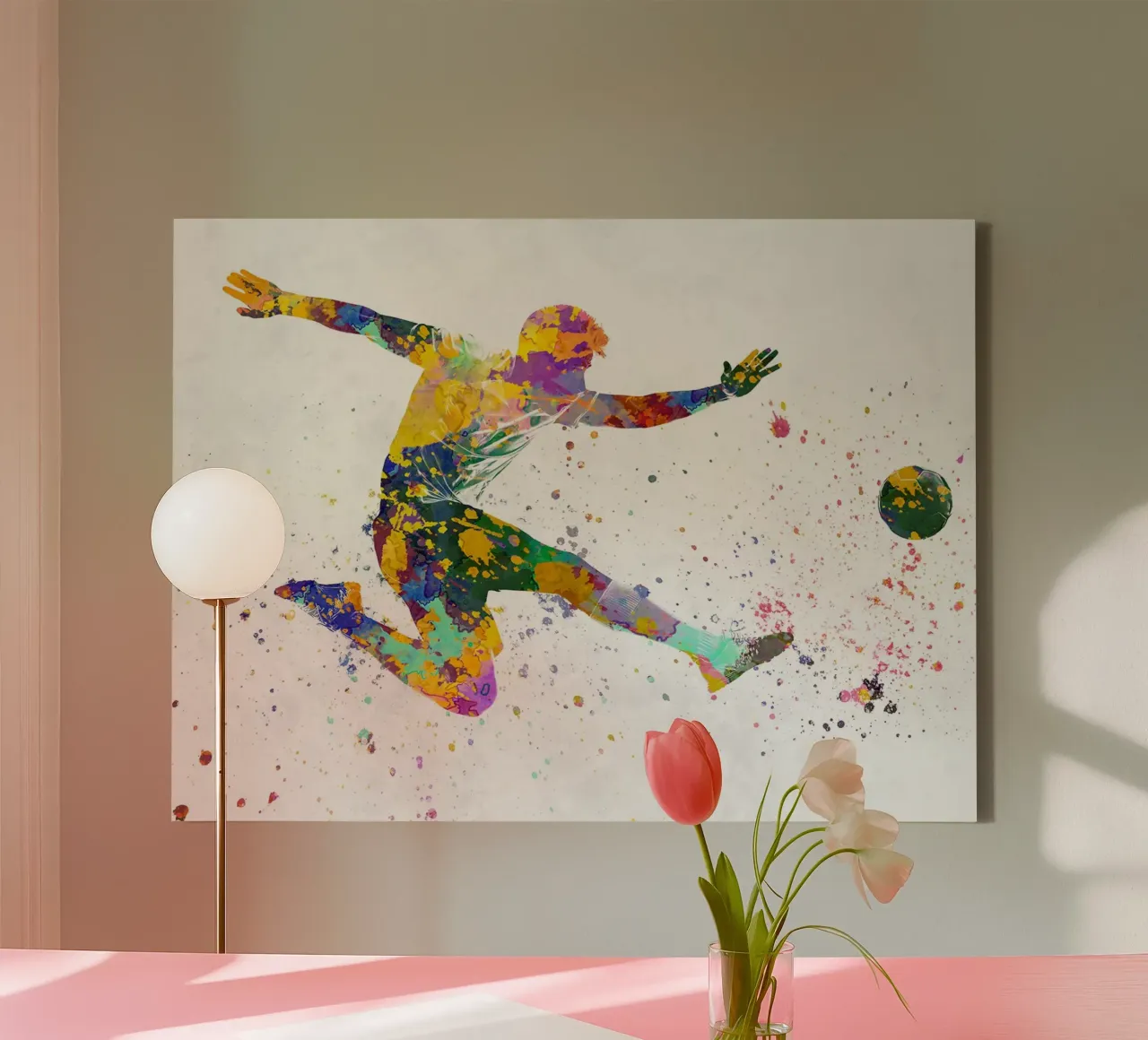 Soccer player V canvas with Floater frame by Jose Kautz