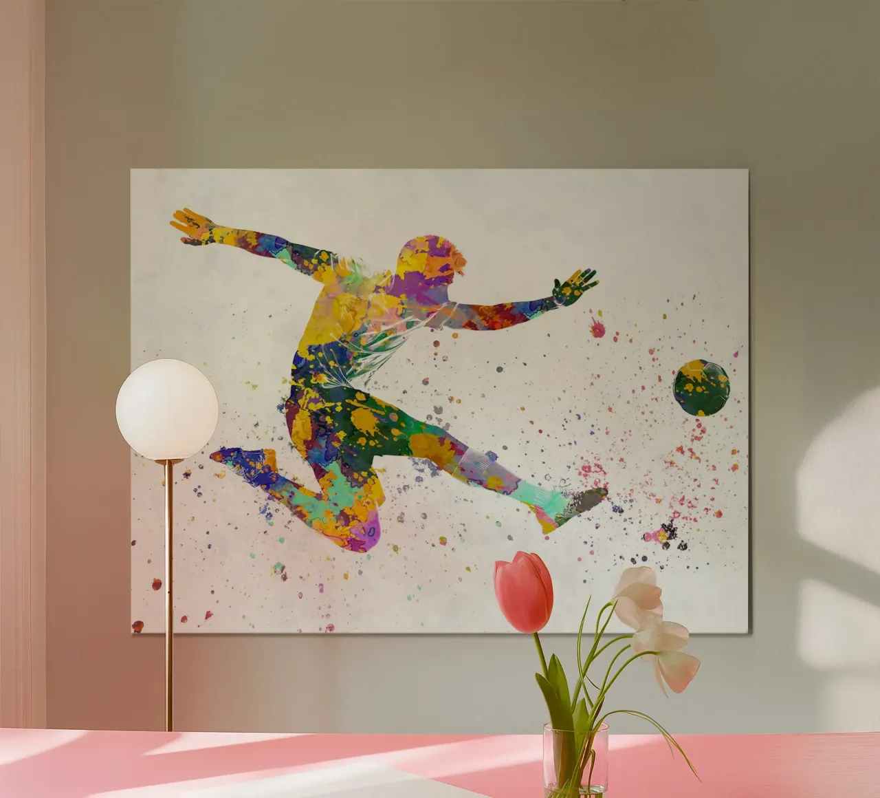 Giocatore di calcio V poster con telaio in alluminio da Jose Kautz