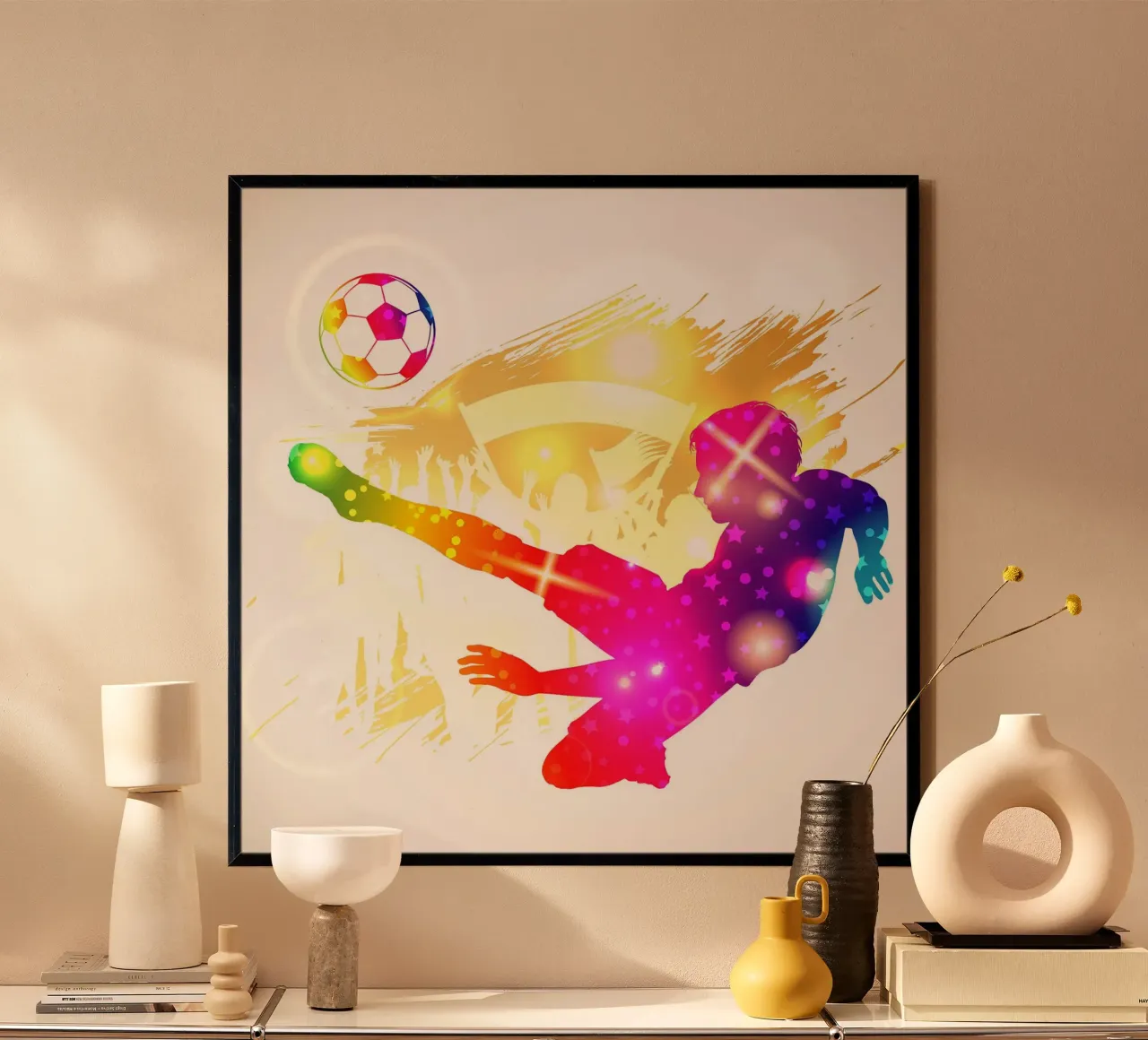 Concetto di calcio lll poster con telaio in alluminio da Jose Kautz