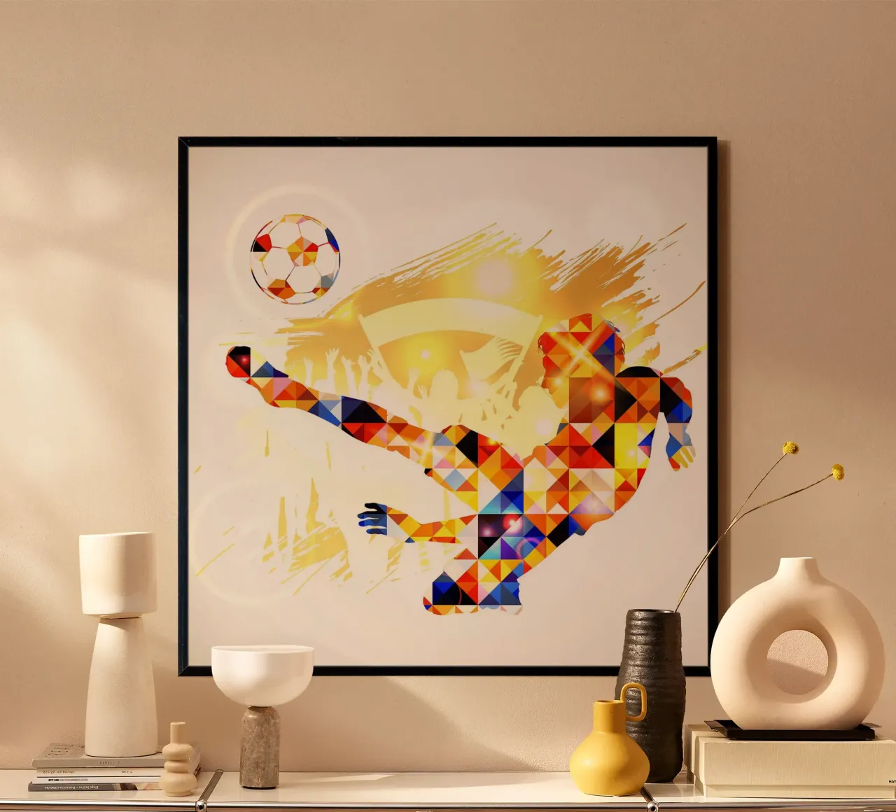 Concetto di calcio poster con telaio in alluminio da Jose Kautz