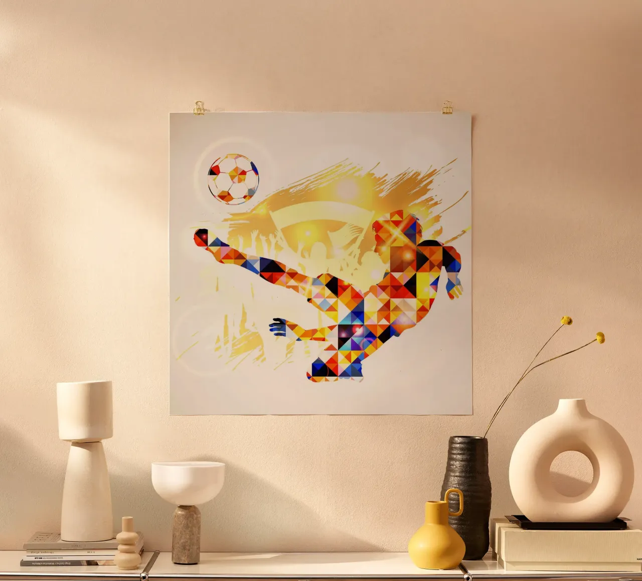 Concetto di calcio poster con telaio in alluminio da Jose Kautz